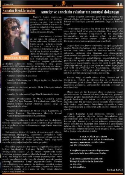 Kardelen Sanat Dergisi Anneler ve Annelerin Evlatlarının Sanatsal Dokunuşu